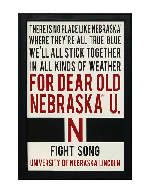 Limited Edition Nebraska Cornhusker Framed or Unframed Poster - Husker Fan Gift - Dear Old Nebraska U. Fight Song Poster Art Print - Gifts for Husker Fans (No Frame)