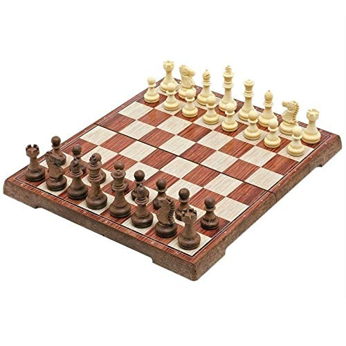 LYLY Chess Set Board Tournament Travel Portable Chess Set New Chess Folded Board International Netic Chess Set Playing Gift Chess Game Board Set (Color : Brown)