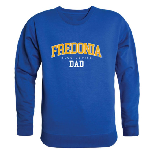 W Republic Fredonia State University Blue Devils Dad Fleece Crewneck Pullover Sweatshirt Royal Small