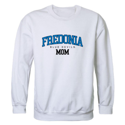 W Republic Fredonia State University Blue Devils Mom Crewneck Sweatshirt White Small
