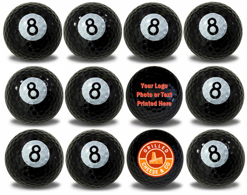 Eight Ball Golf Balls 12-Pack: Personalize Your Game with Your Text or Image!
