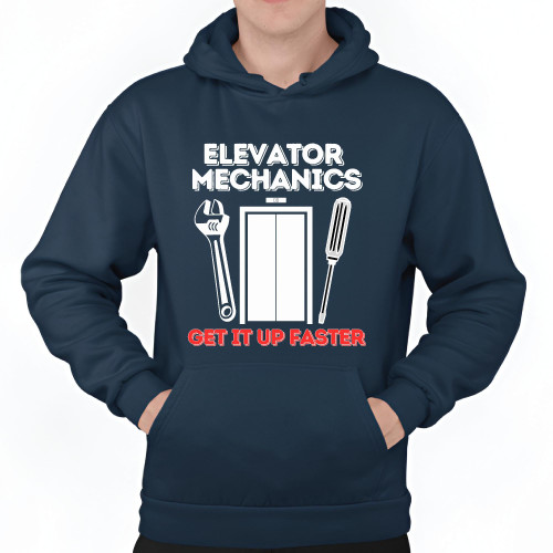 Cool Funny Elevator Mechanic Gift Ideas for Adult Fans of Humor Black and Muticolor Unisex Hoodie