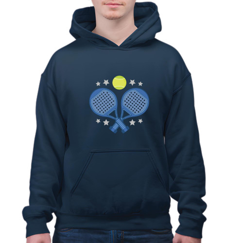 Funny Gift Ideas for Padel Ball Sport Fans Rackets Navy and Muticolor Unisex Hoodie