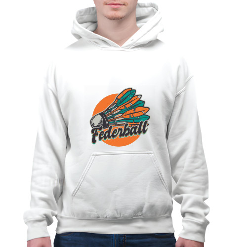 German Language Gift Colorful Shuttlecock for Language Learners White and Muticolor Unisex Hoodie