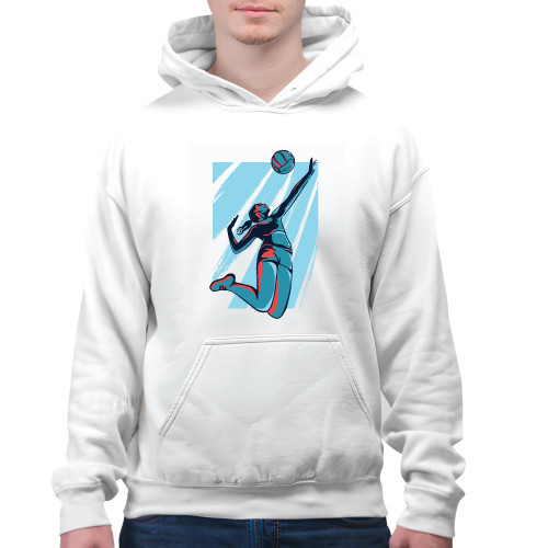 Gift for Female Volleyball Players Volleyball Present White and Muticolor Unisex Hoodie Gift for Female Volleyball Players Volleyball Present White and Muticolor Unisex Hoodie