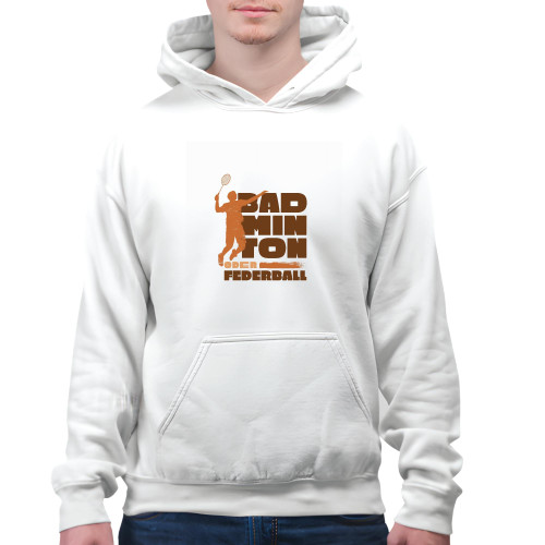 Stylish Badminton Player Quote Gift for Athletes and Sports Fans White and Muticolor Unisex Hoodie Stylish Badminton Player Quote Gift for Athletes and Sports Fans White and Muticolor Unisex Hoodie