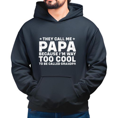 Unique Gift for Cool Grandpas They Call Me Papa Black and Muticolor Unisex Hoodie