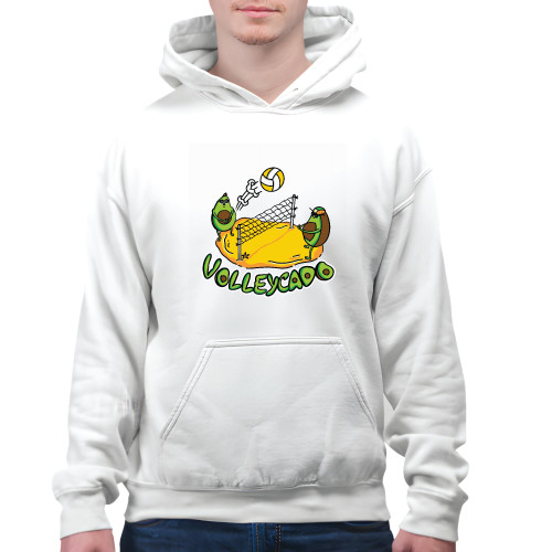 Volleycado Volleyball Gift for Avocado Lovers White and Muticolor Unisex Hoodie Volleycado Volleyball Gift for Avocado Lovers White and Muticolor Unisex Hoodie