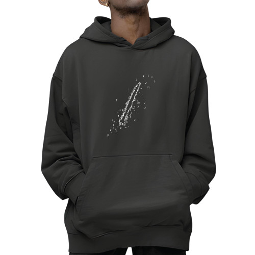 Clarinet Music Notes Design Gift for Musicians and Music Lovers Black and Muticolor Unisex Hoodie