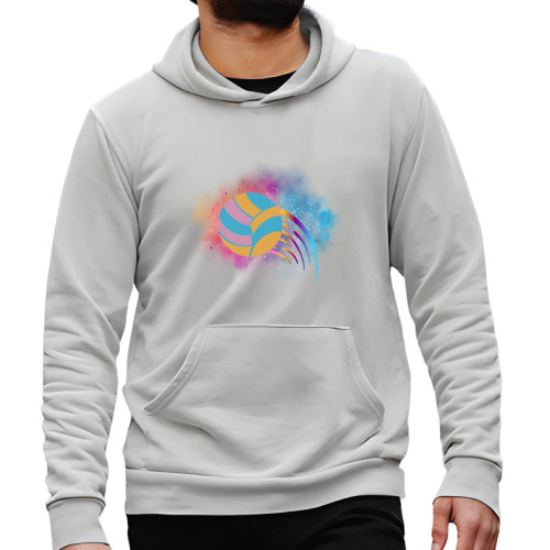 Colorful Volleyball Gift for Volleyball Fans Gray and Muticolor Unisex Hoodie Colorful Volleyball Gift for Volleyball Fans Gray and Muticolor Unisex Hoodie