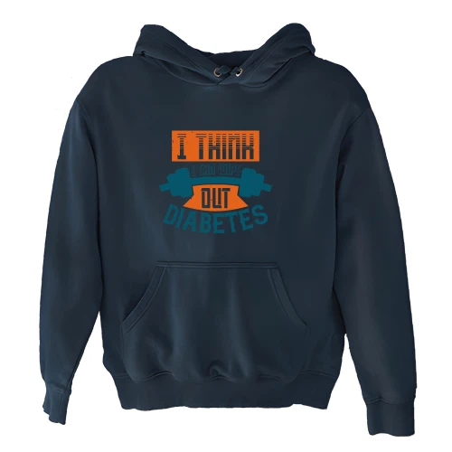 Diabetes Awareness Gift for Diabetics I Think I Can Wipe Out Diabetes 78 Navy and Muticolor Unisex Hoodie