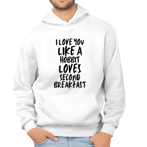 Funny Quote Gift for Tolkien Fans Second Breakfasts and Hobbits White and Muticolor Unisex Hoodie Funny Quote Gift for Tolkien Fans Second Breakfasts and Hobbits White and Muticolor Unisex Hoodie