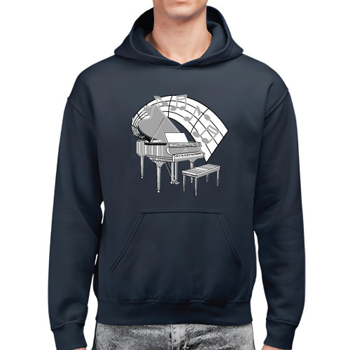 Gift for Piano Player Musician Pianist Black and Muticolor Unisex Hoodie Gift for Piano Player Musician Pianist Black and Muticolor Unisex Hoodie