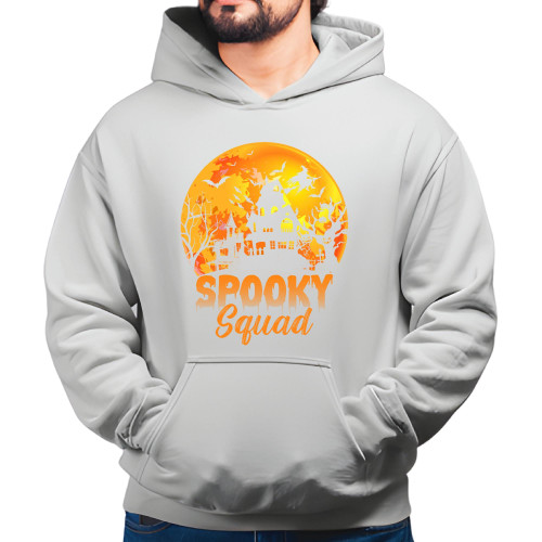 Retro Halloween Gift for Scary Spooky Fans Gray and Muticolor Unisex Hoodie Retro Halloween Gift for Scary Spooky Fans Gray and Muticolor Unisex Hoodie