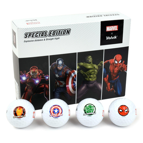 Volvik x Marvel Special Edition 3-Piece White Golf Balls 12pcs