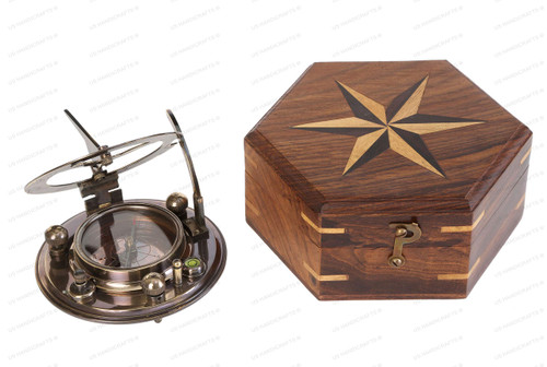 Vintage Brass Sundial Compass/Directional Magnetic Sundial Compass for Navigation/Sundial Compass for Camping, Hiking, Touring Vintage Brass Sundial Compass/Directional Magnetic Sundial Compass for Navigation/Sundial Compass for Camping, Hiking, Touring