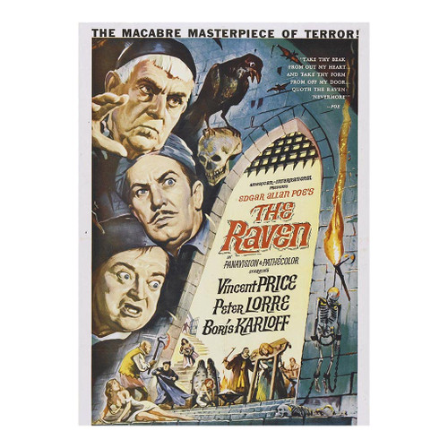 Puzzle Rabbit - 1000 Piece Multicolor Retro Horror Movie Poster Edgar Allan Poe Jigsaw Puzzle - The Raven