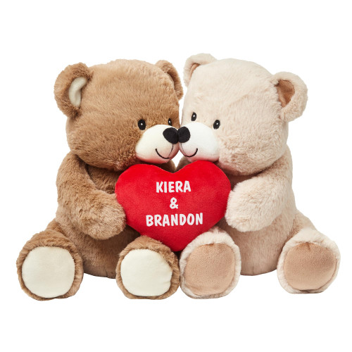 Let's Make Memories Personalized Kissy Plush Bears for Couples - for Couples - for Him - for Her - Stuffed Animals for Valentine's Day - Teddy Bear