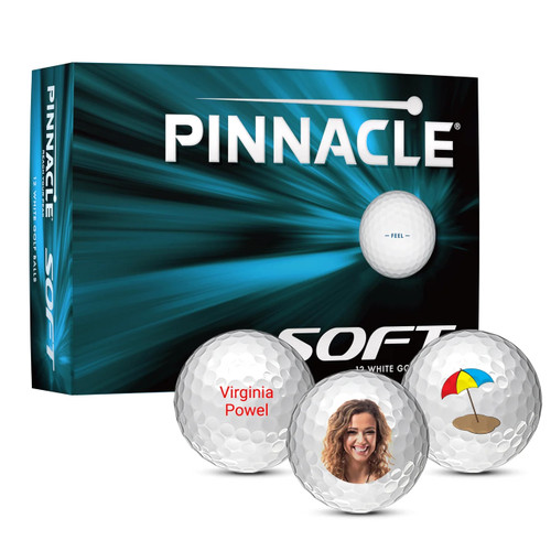 MYCUSTOMGOLFBALL Pinnacle Soft Custom Golf Balls - Imprint a Personalized Design or Logo (Set of 12)