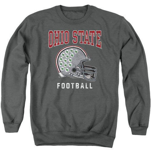 LOGOVISION The Ohio State University Official Football Helmet Unisex Adult Crewneck Sweatshirt,Charcoal, 3X-Large