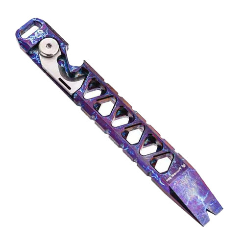 Titanium Pry Bar, Multifunctional EDC Gadget Outdoor Pry Bar Camping Bottle Opener with Pocket Clip EDC Tool,Keychain Tool (color)