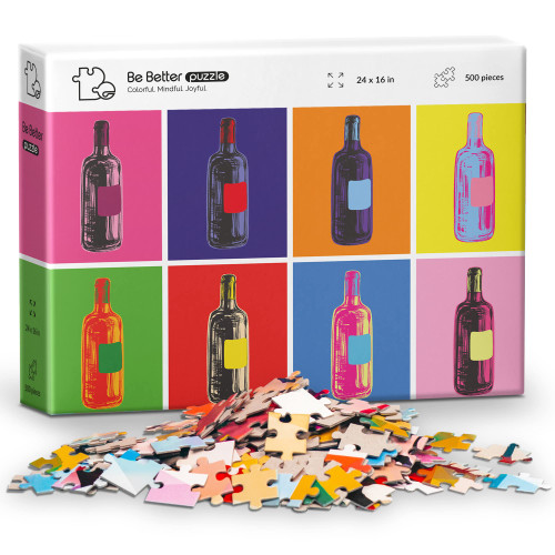 Be Better Puzzle Jigsaw Puzzles 500 Pieces for Adults, Hard Puzzles for Adults, Difficult Puzzles 500 Piece Puzzles for Adults Clearance, Challenging Abstract Art Puzzle for Adults (Wine)
