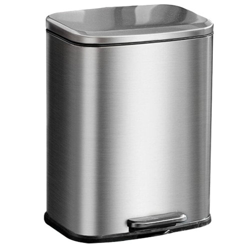 GANAZONO Stainless Steel Trash Can Stainless Trash can Stainless Steel Garbage can Stainless Steel trashcan Rubbish Container Kitchen Trash can Kitchen Trash bin Pedal Home Cylinder