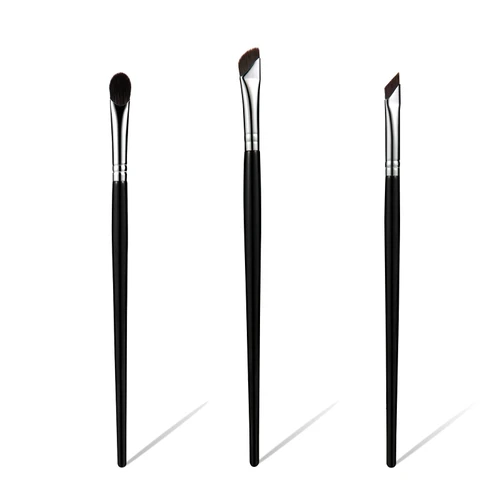 3pcs Eyeliner Brush Kit, Flat Thin Beveled Sickle Brush Concealer Brush Angled Eyebrow Brush Curved Brush for Gel Liquid Precision Eyeliner Eyebrows Makeup