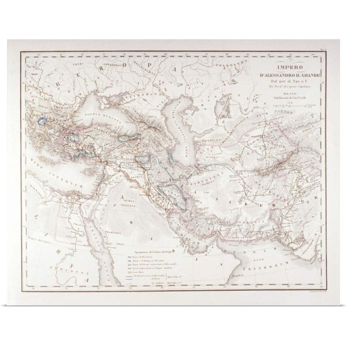 GREATBIGCANVAS Map of Alexander The Great's Empire Unframed Poster Print