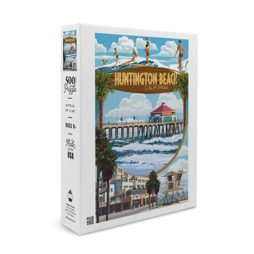 Huntington Beach, California, Montage Scenes (19x27 inches, Premium 500 Piece Jigsaw Puzzle for Adults and Family, Made in USA) Huntington Beach, California, Montage Scenes (19x27 inches, Premium 500 Piece Jigsaw Puzzle for Adults and Family, Made in USA)