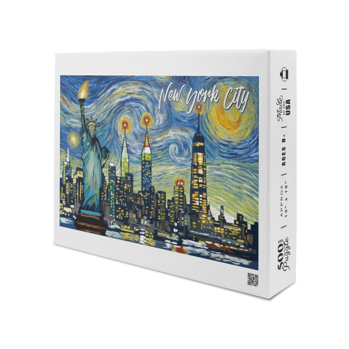 New York City, Statue of Liberty, Starry Night City Series (19x27 inches, Premium 500 Piece Jigsaw Puzzle for Adults and Family, Made in USA) New York City, Statue of Liberty, Starry Night City Series (19x27 inches, Premium 500 Piece Jigsaw Puzzle for Adults and Family, Made in USA)