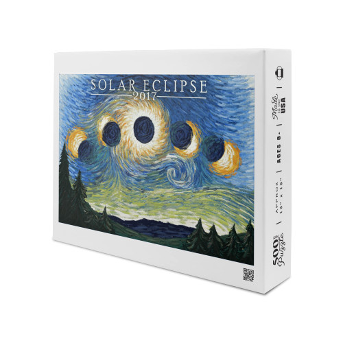 Solar Eclipse 2017, Starry Night (19x27 inches, Premium 500 Piece Jigsaw Puzzle for Adults and Family, Made in USA)