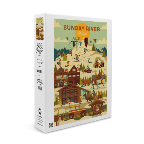 Sunday River, Maine, Ski Resort, Geometric (19x27 inches, Premium 500 Piece Jigsaw Puzzle for Adults and Family, Made in USA) Sunday River, Maine, Ski Resort, Geometric (19x27 inches, Premium 500 Piece Jigsaw Puzzle for Adults and Family, Made in USA)