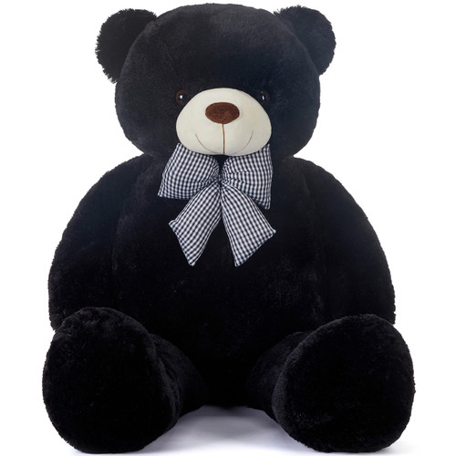 IKASA Giant Teddy Bear Stuffed Animal Plush Toy,47" Large Bear Cute Jumbo Soft Toys,Huge Big Fluffy Fat Plushie,Gifts for Kid Girl (Black, 47 inches)