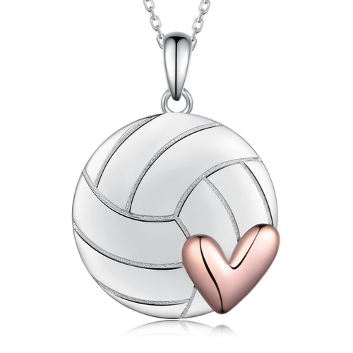 Daixiya Volleyball Necklaces for Teen Girls 925 Sterling Silver Volleyball Pendant Necklace Jewelry Gifts for Women Volleyball Lovers