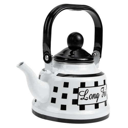 BRIGHTFUFU Enamel Steel Handle Pot Enamel Tea Kettle Water Kettle Induction Kettle Stovetop Vintage Enamel Teakettle Antique Teapot Tea Kettle Stovetop Pots Camping Enamelled Steel Decorate