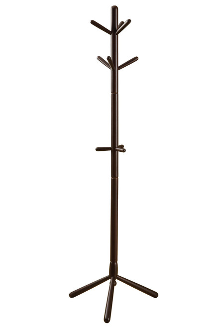 Monarch Specialties 2004, Hall Tree, Free Standing, 9 Hooks, Entryway, 69" H, Bedroom, Wood, Brown, Contemporary, Modern Coat Rack, Cappuccino