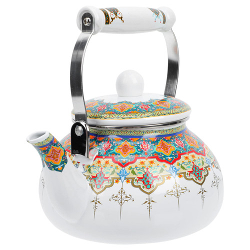 GANAZONO enamel enamel pot Water Kettle whistling tea kettle enamel floral teapot gas top kettle tea pot Kitchen Tea Kettle stove teapot stovetop tea coffee woman container Stainless steel