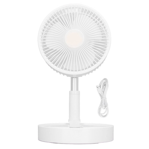 Jectse Pedestal Fan, 4 Speed Oscillating Fan with Adjustable Height, USB Rechargeable Ultra Quiet Fan Standing Floor Fan for Home Office Bedroom Kitchen (3600mAh)
