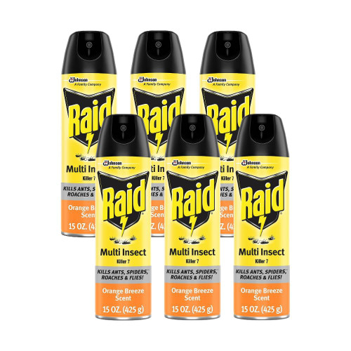 Raid Multi Insect Killer Orange Breeze, 15 Ounce (Pack of 6)