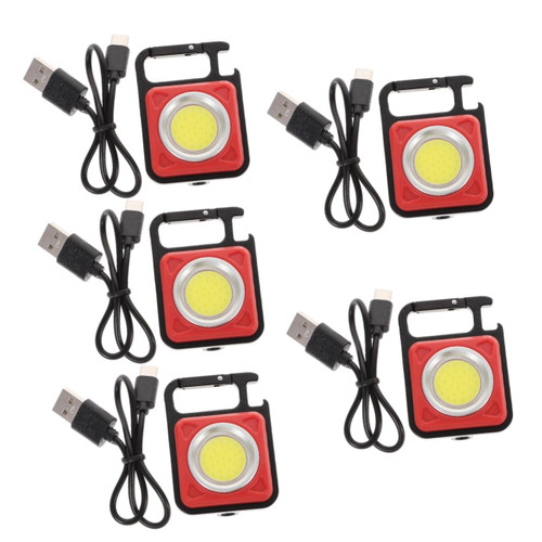 Angoily 5pcs Pocket Light Torch Key Ring Rechargeable Flashlight Tiny Flashlight Keychain Cob Keychain Flashlights Tiny Led Flashlight Flashlights Keyring Travel Clip Aluminum Alloy Small