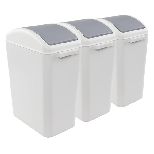 Tstorage 4.5 Gallon Plastic Trash Can with Swing Lid, Swing Top Garbage Can, 3 Packs
