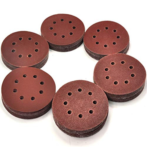 120-Piece Great Value,Sandpaper discs,sanding disc,sandpaper disc Sandpaper,5 Inch 8 Hole Hook and Loop Sandpaper Sanding Disc Sandpaper Sanding Sheets Assorted 40 60 80 120 150 240 Grits Sander