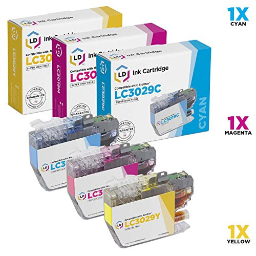 LD Compatible Ink Cartridge Replacement for Brother LC3029 Super High Yield (Cyan, Magenta, Yellow, 3-Pack)