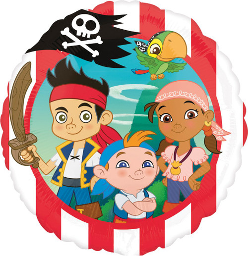 Anagram Jake-Never Land Pirates Foil Balloon, 18", Multicolored