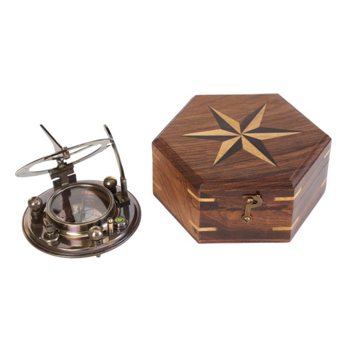 Brass Sundial Compass/Directional Magnetic Sundial Compass for Navigation/Sundial Compass for Camping, Hiking, Touring Brass Sundial Compass/Directional Magnetic Sundial Compass for Navigation/Sundial Compass for Camping, Hiking, Touring