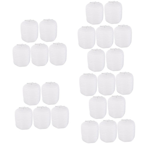 HEMOTON 25 Pcs Winter Melon Paper Lantern Chinese Decor Collapsible Lantern Chandelier Decoration Japanese Lanterns Hanging Lanterns Folding Paper Lantern White Paper Lanterns Origami Asia