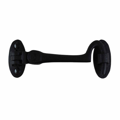 Cabin Hook Eye For Gates Doors 4in Black Wrought Iron Rustproof RSF Finish
