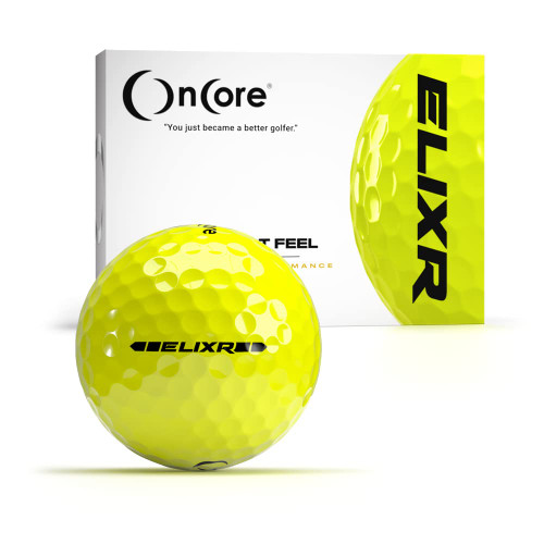 ONCORE GOLF 2020 ELIXR Tour Ball - High Performance Golf Balls - Yellow (One Dozen | 12 Premium Golf Balls) Unmatched Control, Distance, Feel & Performance