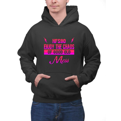 Music Lover's Gift, Ideal for Cassette Tape Fans - Unique Messy Design Grey Multi Size Black Pullover Hoodie